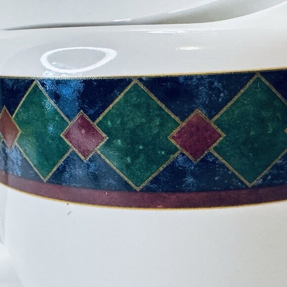 Pfaltzgraff Amalfi Classic Gravy Boat Navy, Burgundy & Dark Green Design VINTAGE - Picture 9 of 10